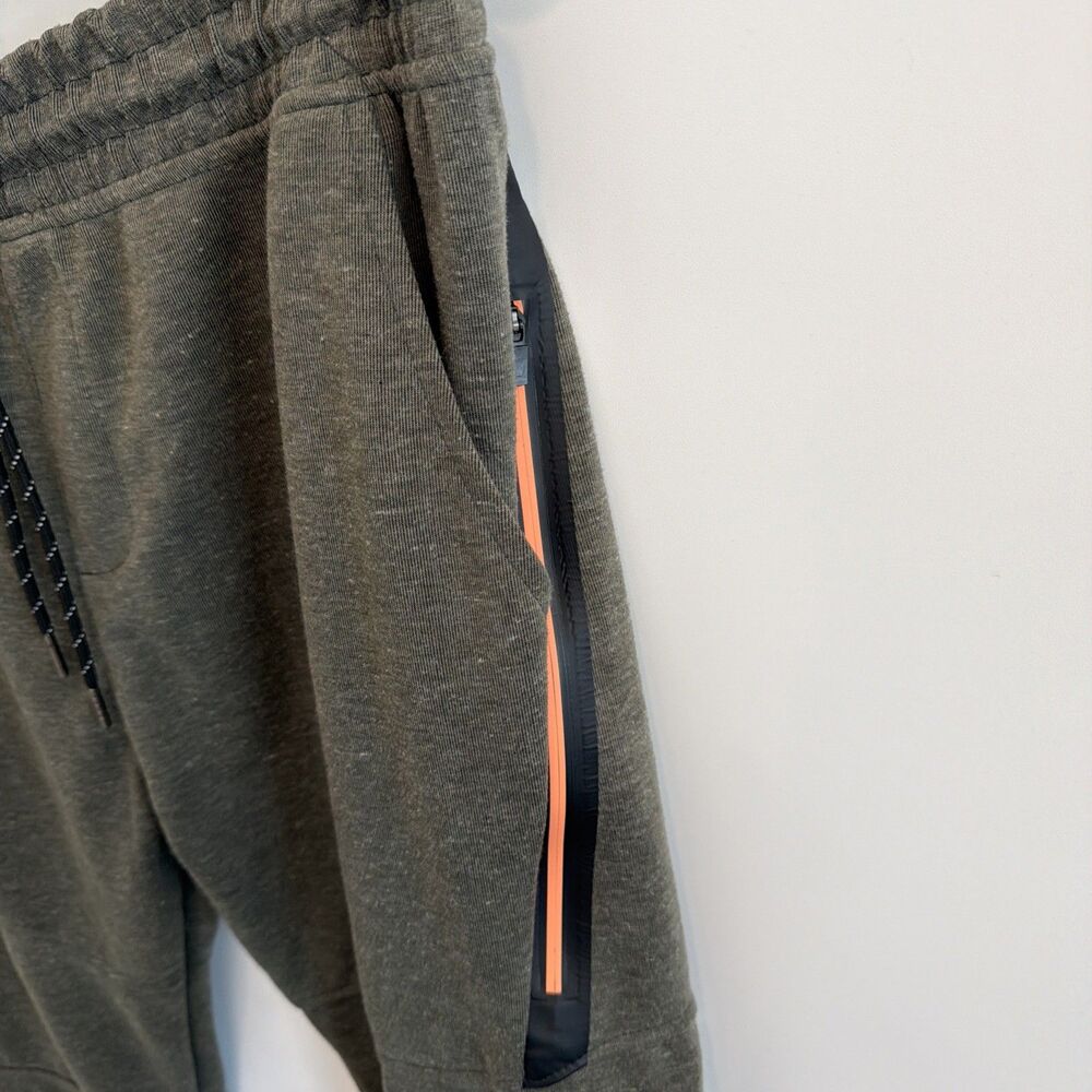 Burnside Men's Sz L Performance Jogger Pants Olive Green Army Zip Pocket BG8531 - Picture 6 of 16